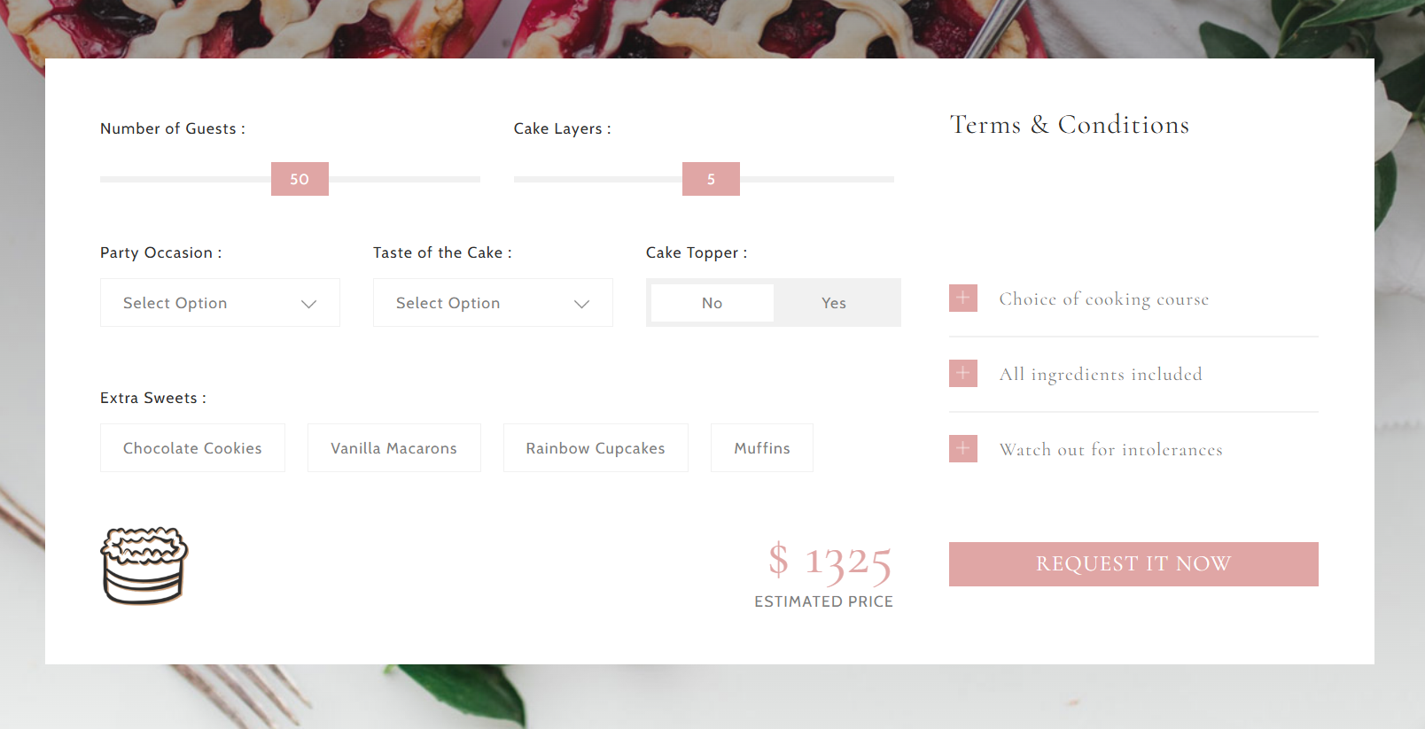 Cake cost calculator